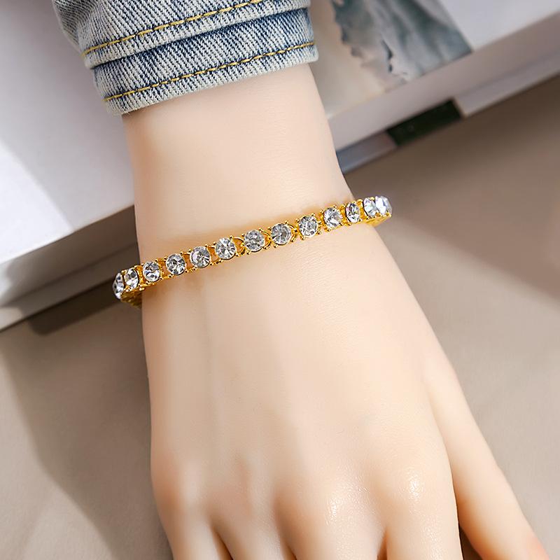 Personalized Geometric Diamond Bracelet Fashion Roman Style Full Diamond Bracelet Everything Temperament Bracelet