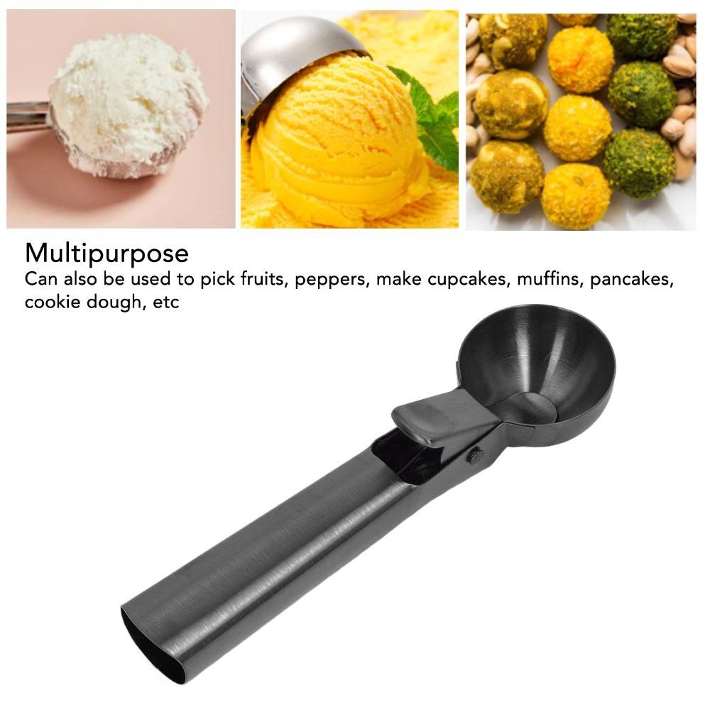 Stainless Steel Ice Cream Scooper Stick Proof Ice Cream Spoon With Trigger  DIY Ice Cream