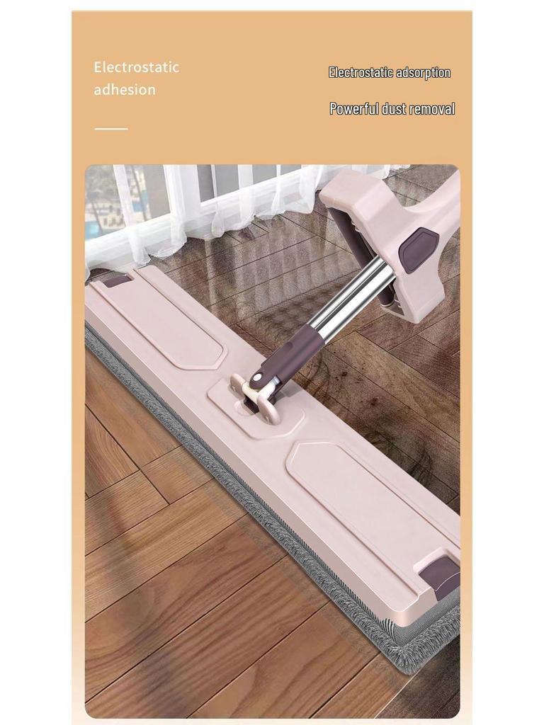 Mop płaski podwójnego zastosowania bez użycia rąk: Suchy i Mokry Chłonny Mop Domowy