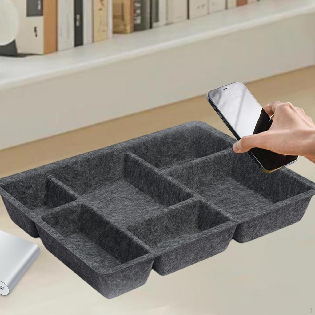Drawer Organizer Tray 6 Compartments Holder Space Saving Storage Box Separator for Kitchen Home