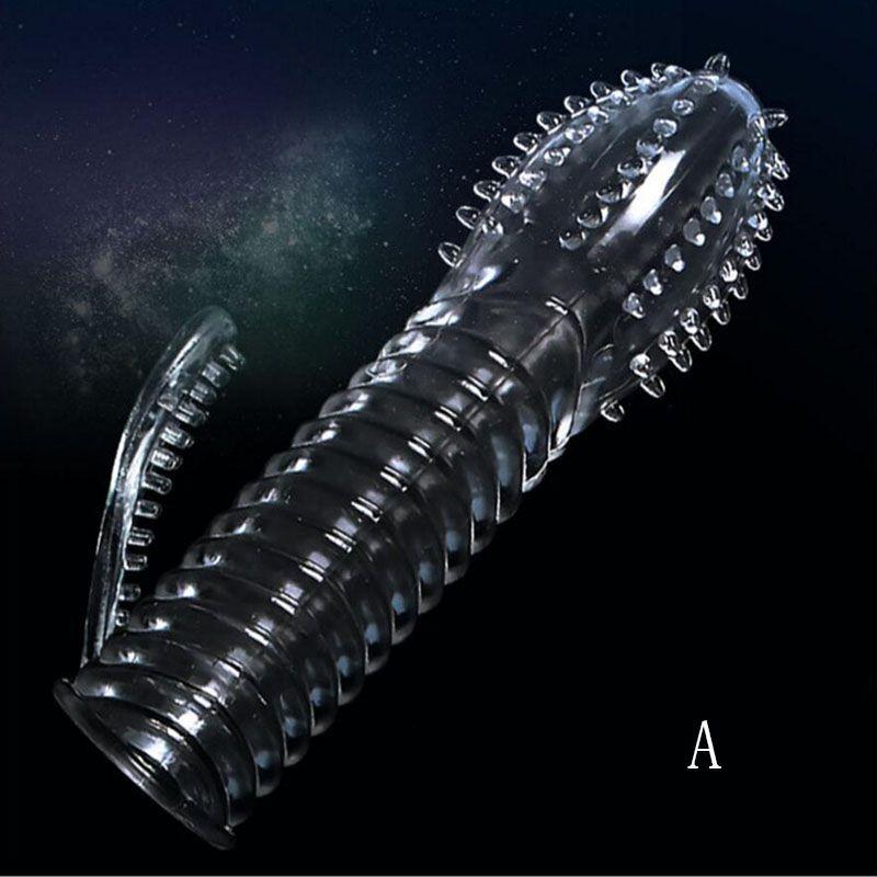 Delay Crystal Ejaculation Sleeve Erection Ring Sexual Aid Condom Male