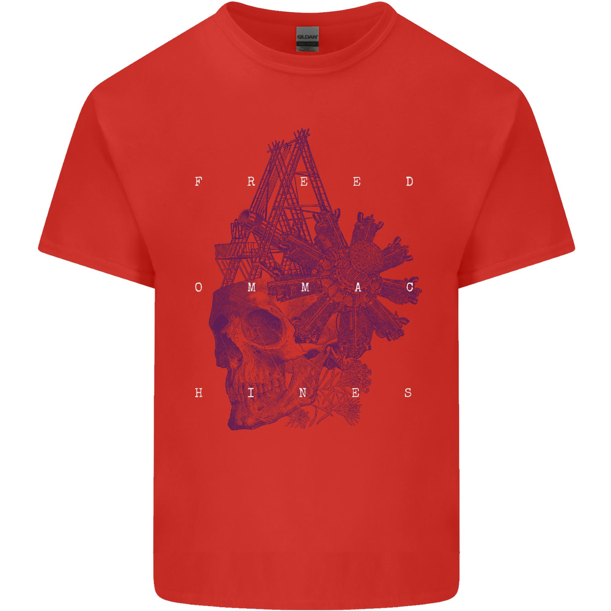 Freedom Machines Skull Unisexs Light Cotton TShirt S