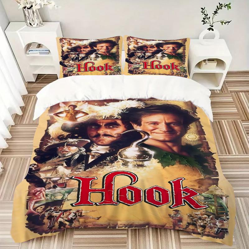 3pcs Hook Movie Poster Duvet Cover Set, 1 Duvet Cover + 2 Pillowcases (No Insert), High-Definition Print, Home & Dorm Set yy251208093