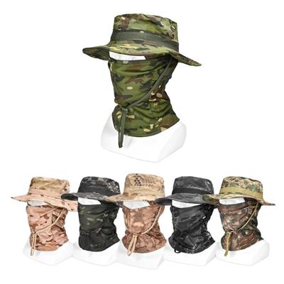 Outdoor-Boonie-Hut mit Gesichtsmaske, winddicht, breite Krempe, Sonnenschutzhut für Wandern, Angeln, Camping, Reisen, Fischerhut