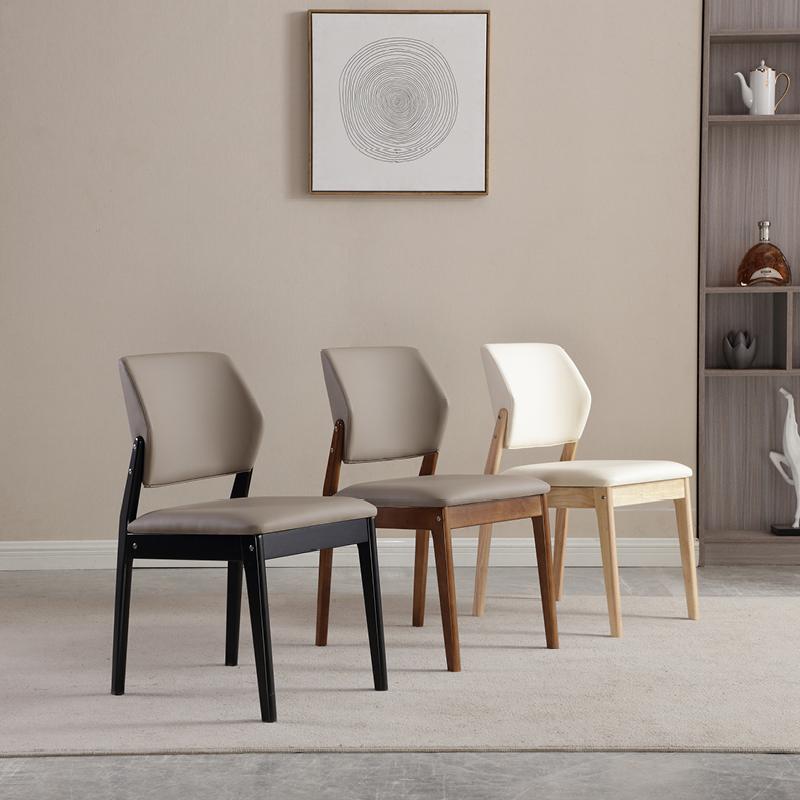 Solid Wood Dining Chair Household Modern Simple Italian Light Luxury Comfortable Back Chair Hotel Dining Room Table Chair Stool