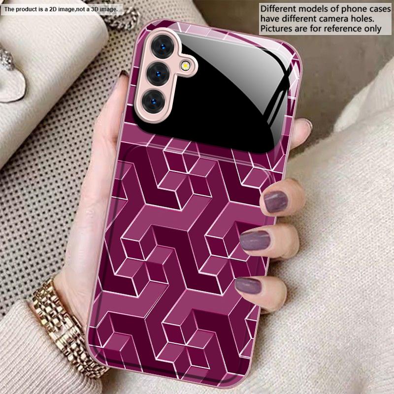 Abstract Geometric Grid For Samsung A01 02 03 Core 04 05 06 10 12 13 14 5G 15 16 M02 12 Note 8 9 10 20 Glass Ultra Phone Case