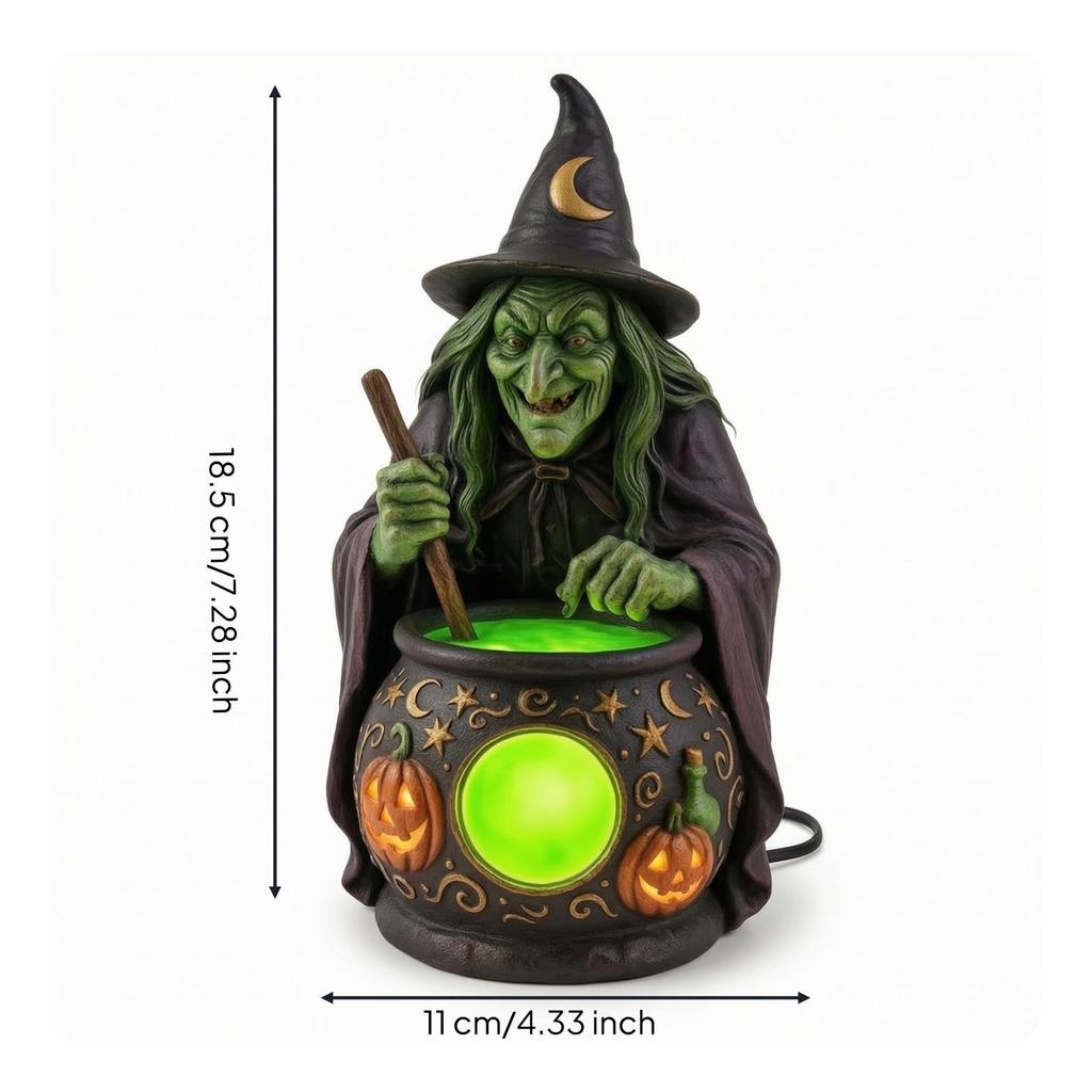 Decorative Lamp Spooky Tabletop Ornament with Light Compact for Bookshelf, Party