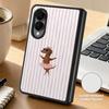 Coconut Stripe Pattern Case For Samsung Z Fold 8 Ultra 7 6 5 4 Hybrid Leather Skin Hard PC Bumper Cover For Galaxy Z Fold8 Fold7 Fold6 Fold5