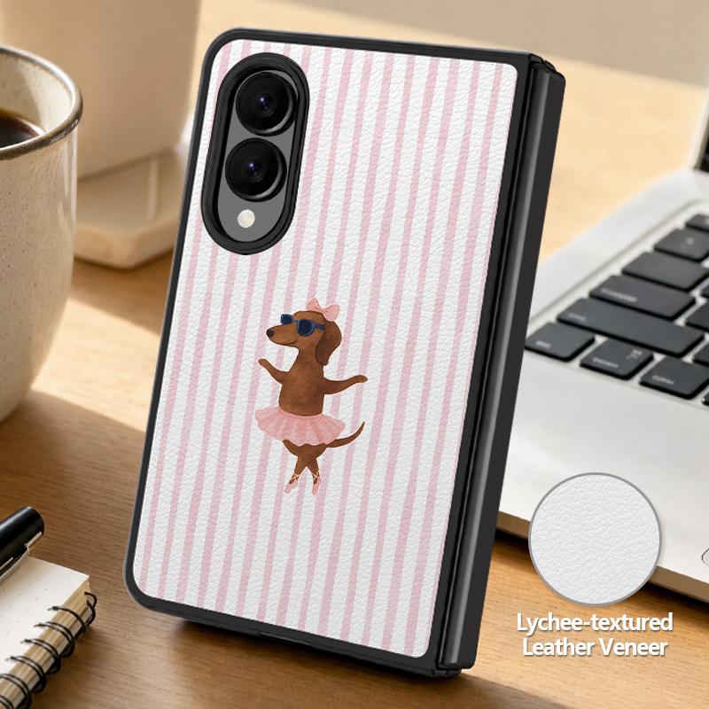 Coconut Stripe Pattern Case For Samsung Z Fold 8 Ultra 7 6 5 4 Hybrid Leather Skin Hard PC Bumper Cover For Galaxy Z Fold8 Fold7 Fold6 Fold5