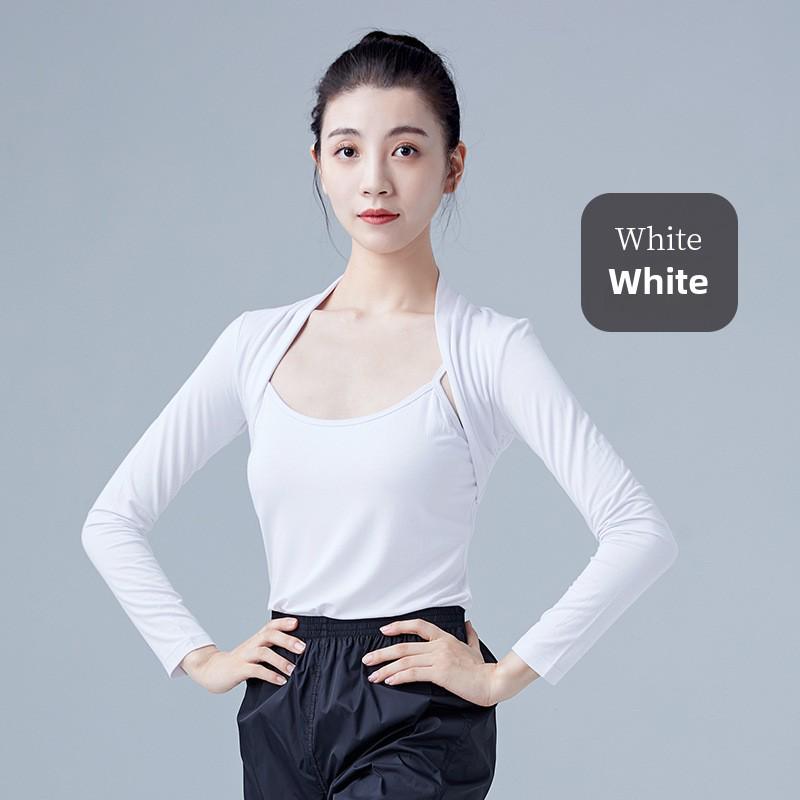 Ballettkleidung für Damen: Modales Langarm-Cape-Top mit Weste und Schulterschutz