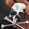 3D Chrome Metal Skull Skeleton Car Trunk Tailgate Emblems Badge Decal Sticker