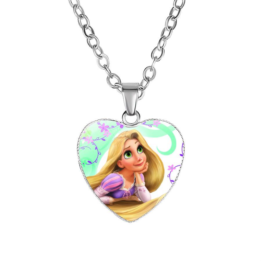 Collana Principessa Disney Frozen Bambini Anime Figure Principessa Elsa Anna Ciondolo Amore Gioielli Accessori Regalo Compleanno Bambini