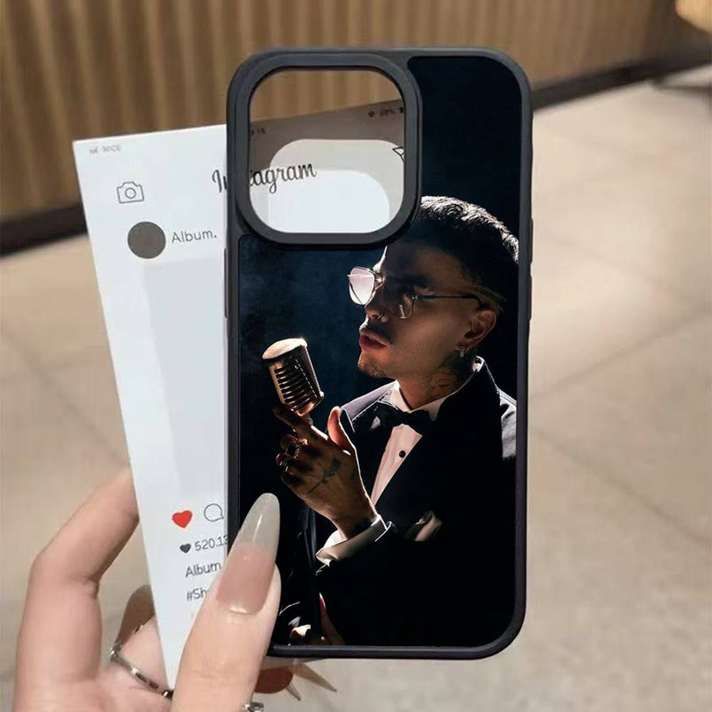 Singer R-Rauw Alejandro Black Silicone Hard Plastic Phone Case For Iphone 17 Air 16 15 14 13 12 11 Pro Max PC TPU