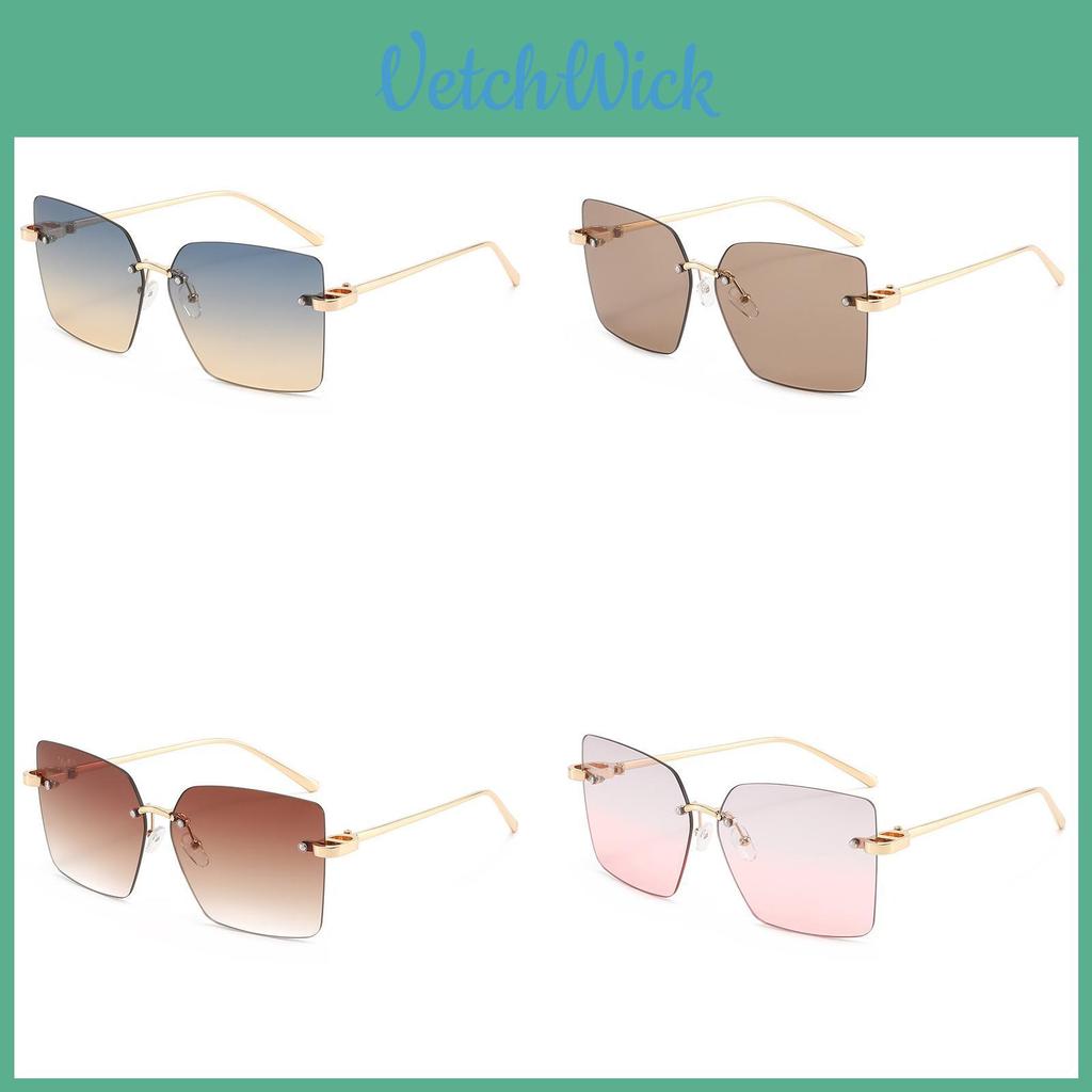 Unisex Frameless Square Sun Glasses With Pc Lenses For Travel And Fashion Styling