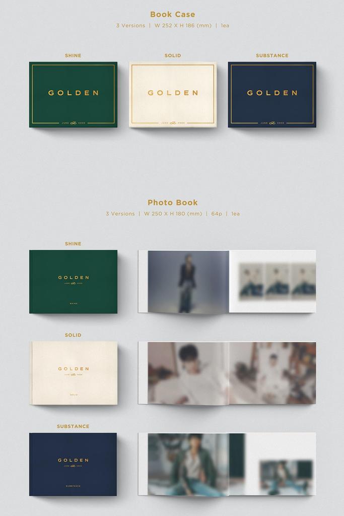 JUNG KOOK (BTS) Solo Album 'GOLDEN' 3 SET (SHINE/SOLID/SUBSTANCE) (Korean Edition)