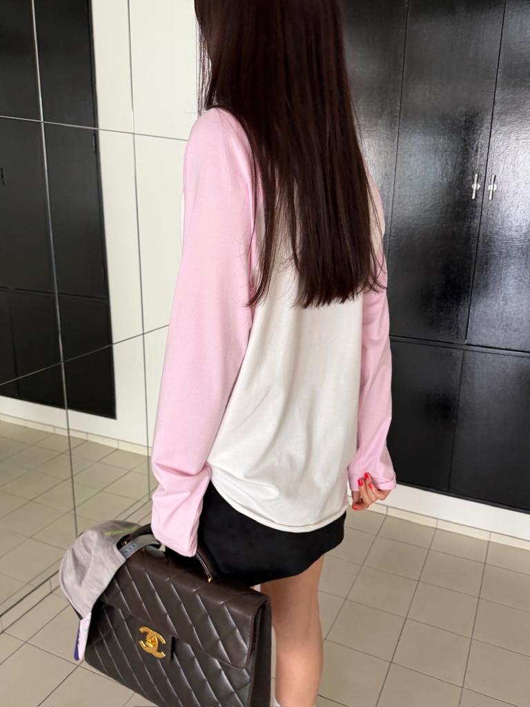 WANKER Flower Raglan Long Sleeve - Pink