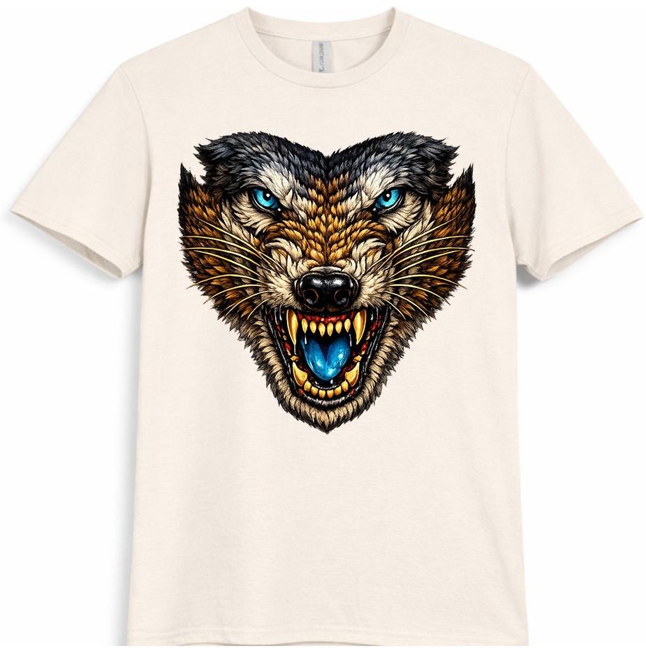 Wolf Head T Shirt Fierce Wild Animal Predator Gothic Graphic Tee Unisexs Unisexs