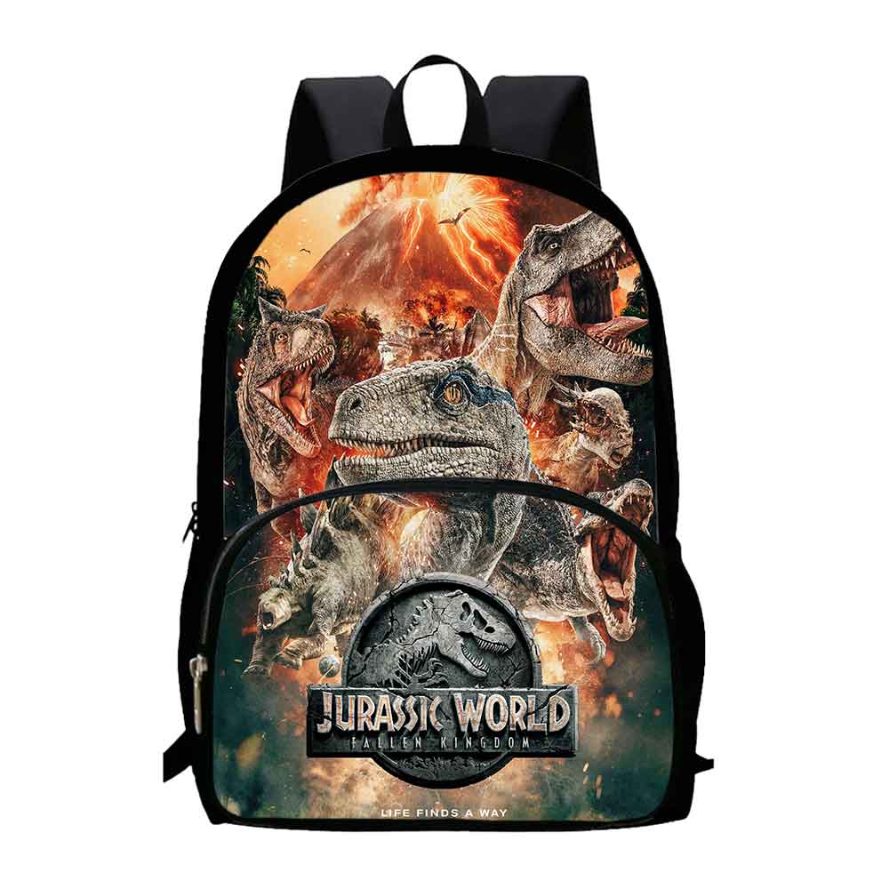 Dinosaur School Backpack for Grade 1-3 Cartoon School Bags for Boys Large Capacity Animal Prints Child Backpack