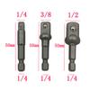1/3pcs Socket Adapter 1/4 Hex Shank Extension Drill Bits Bar Set  For Adapt To  For Impact Wrench Screwdriver Handle Tool