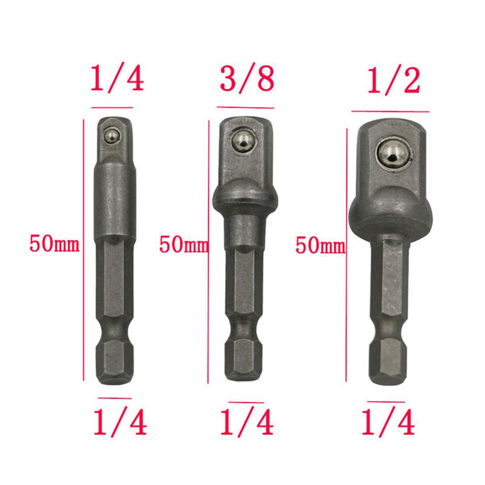 1/3pcs Socket Adapter 1/4 Hex Shank Extension Drill Bits Bar Set  For Adapt To  For Impact Wrench Screwdriver Handle Tool