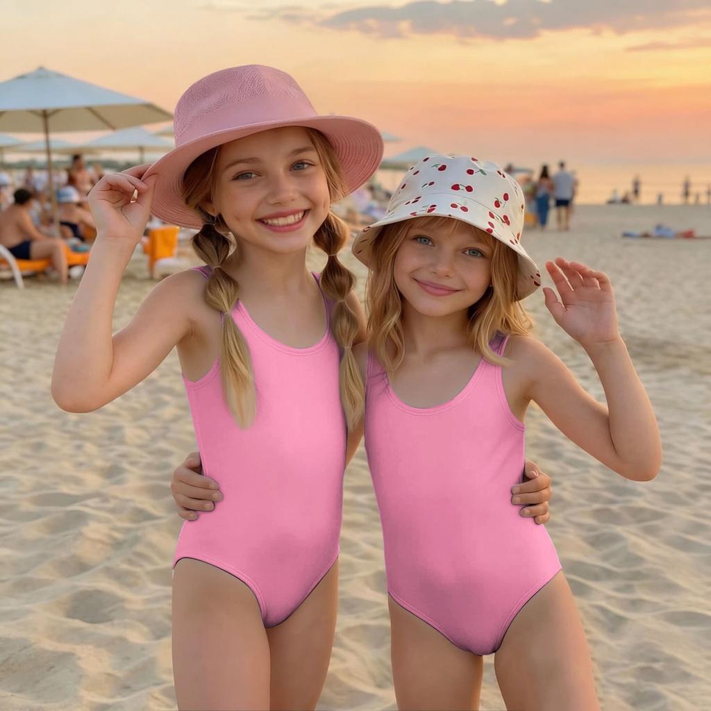 Girls One Piece Swimsuit Summer Kids Swimwear Sleeveless Casual Beachwear Lightweight Comfortable Fit for Swimming and Outdoor Activities