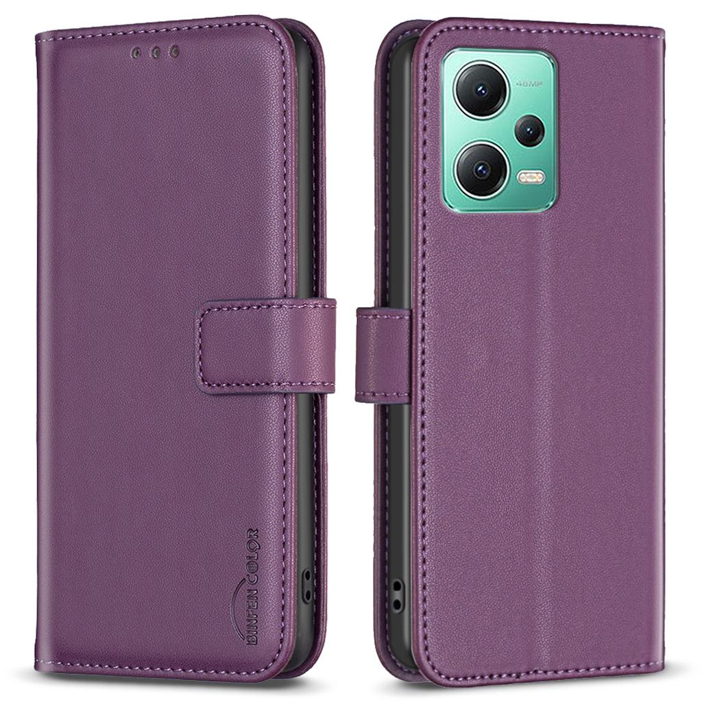 BINFEN COLOR BF17 For Xiaomi Redmi Note 12 5G (China)/(India)/(Global)/Poco X5 5G Leather Case Stand Wallet Phone Cover