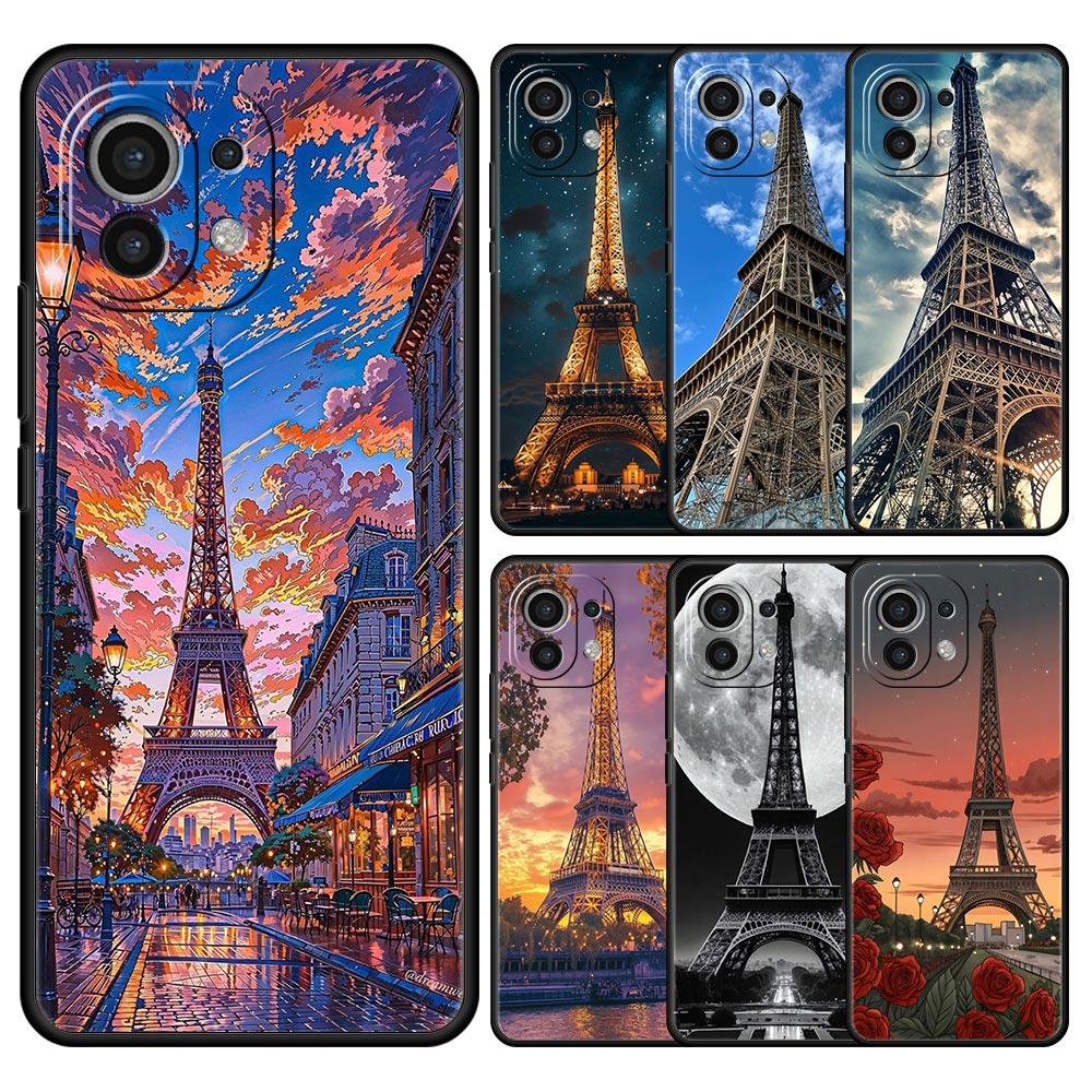 Phone Case For Xiaomi Mi 15 14 13 12 11 Lite 14T 13T 12T 11T Pro Poco X7 X6 X5 X3 Pro F6 F5 F4 Cover Red Umbrella Eiffel Tower