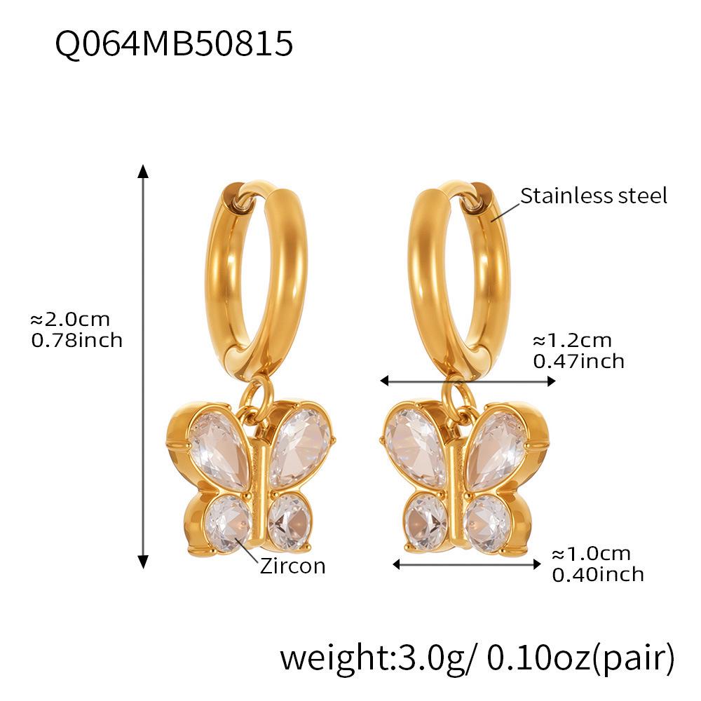 

Oumika 18K Gold-Plated Butterfly & Diamond Earrings for Women