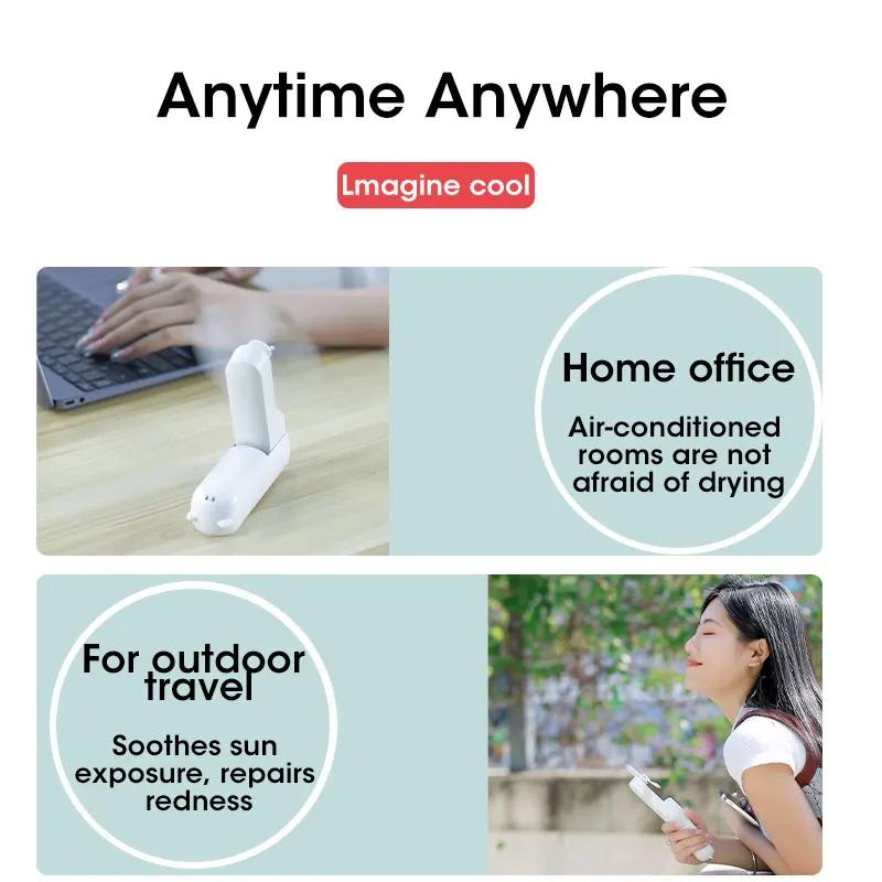 2000mAh Portable Handheld Fan USB Rechargeable Folding Hand Fan Three Speed Adjustable Portable USB Mini Charging Fan Office Fan