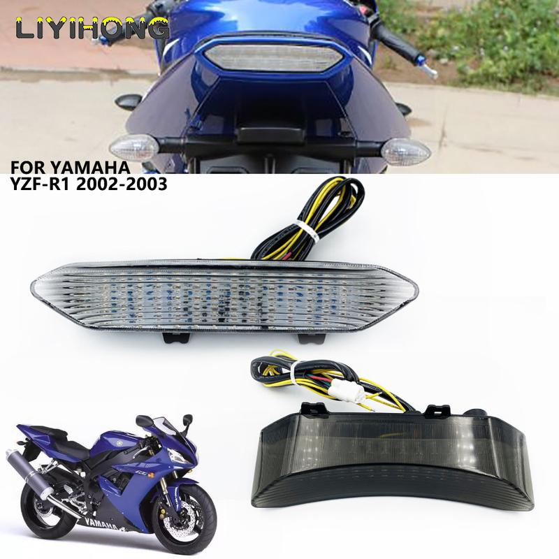 Motorcycle Rear Tail Light Brake Turn Signals Integrated For Yamaha YZF-R1 YZF R1 2002 2003 LED TailLight
