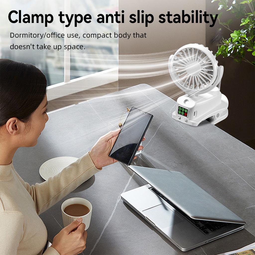 Practical Small Desktop Fan Clip On Fan Office Fan 4 Speed Setting Air Cooling Fan ABS Texture Suitable for Cooling