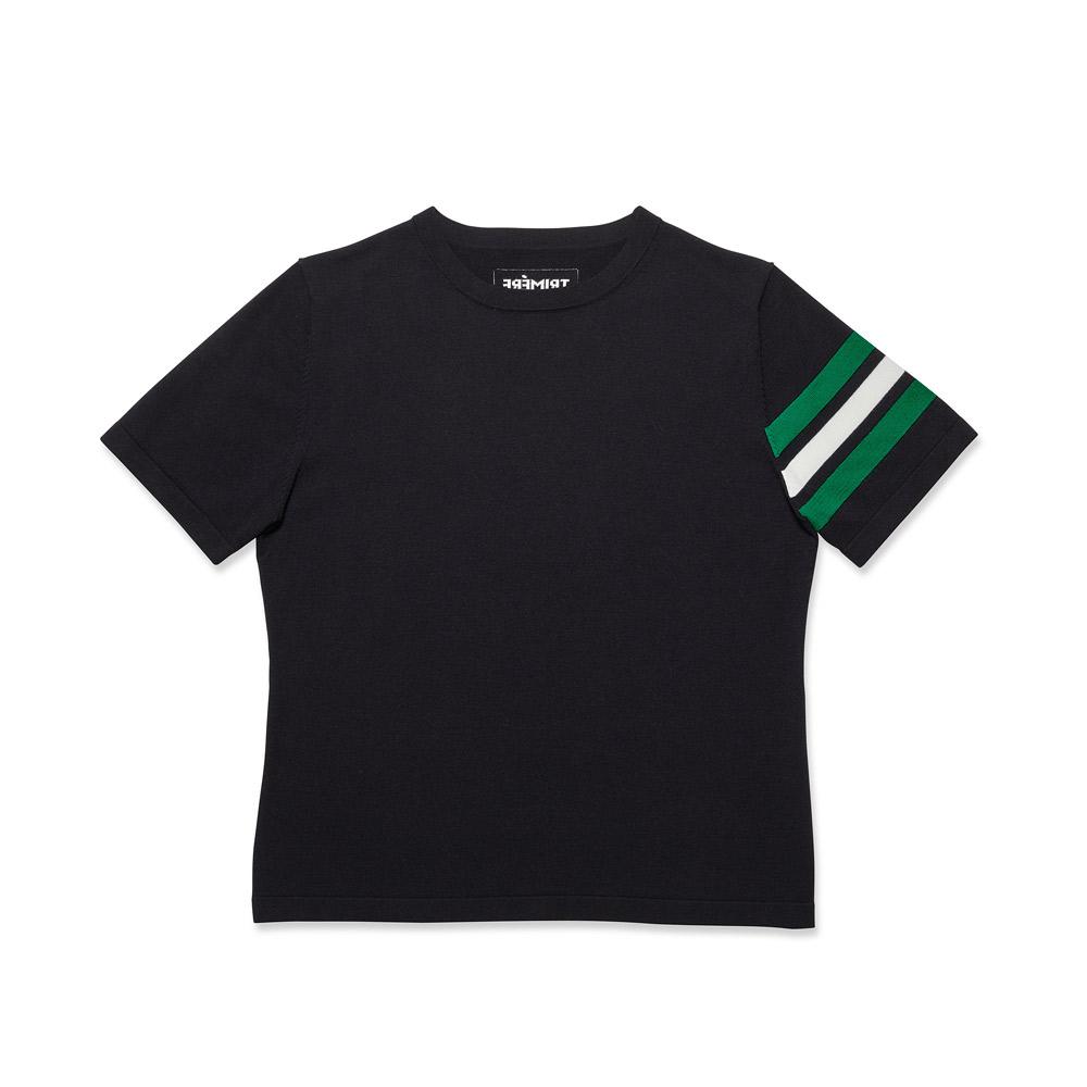 TRIMERE Signature Line Short Sleeve Round Knit Woman Black