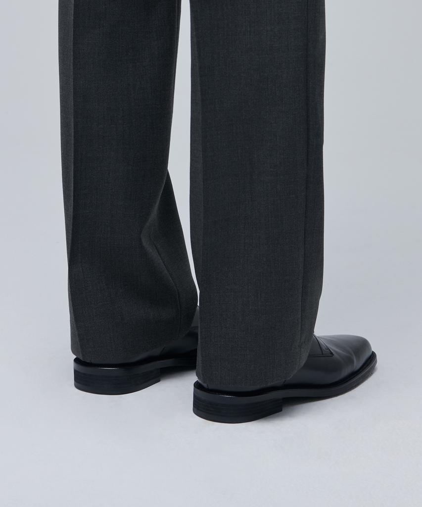 MUSINSA STANDARD Wool Blend Wide Hidden Banding Slacks [Medium Gray]