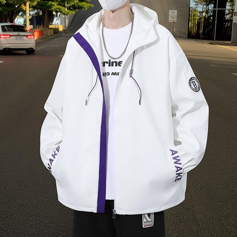 Jacke Herren Kapuzenjacke Frühling und Herbst Jacke Mode Lockere Jacke Herren Studenten Freizeitjacke