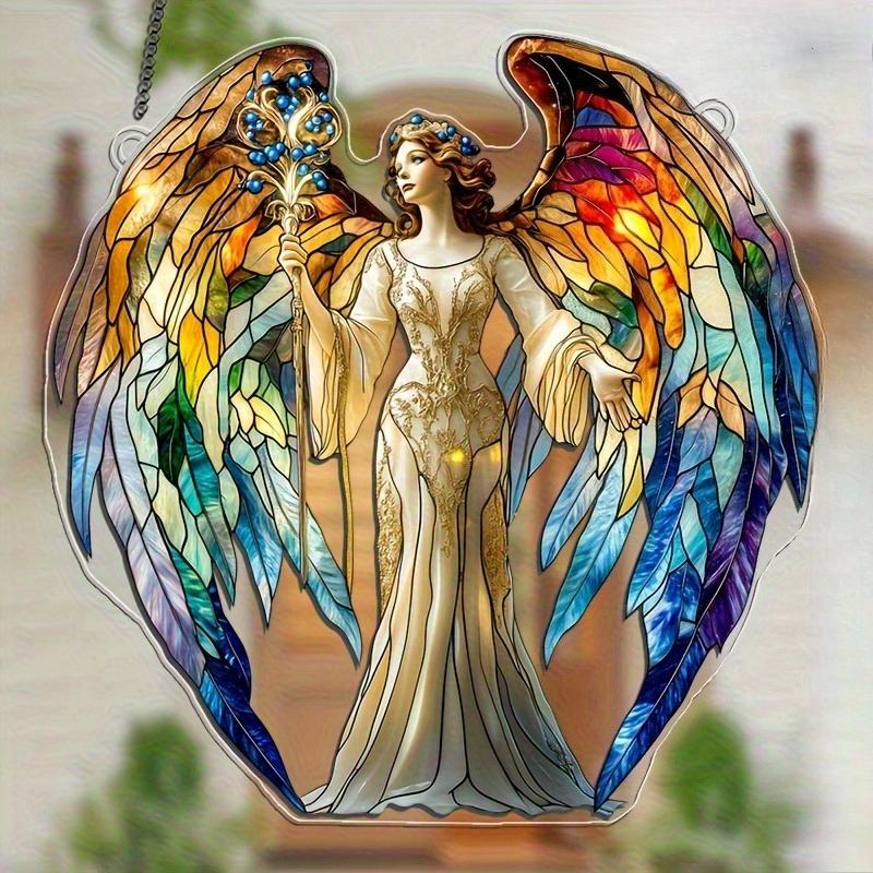 

2D Flat Acrylic Vivid Angel Sun Catcher Decoration, Indoor and Outdoor Decoration - No Battery/electricity Required, Shop Decoration, Durable Outdoor 20*20cm