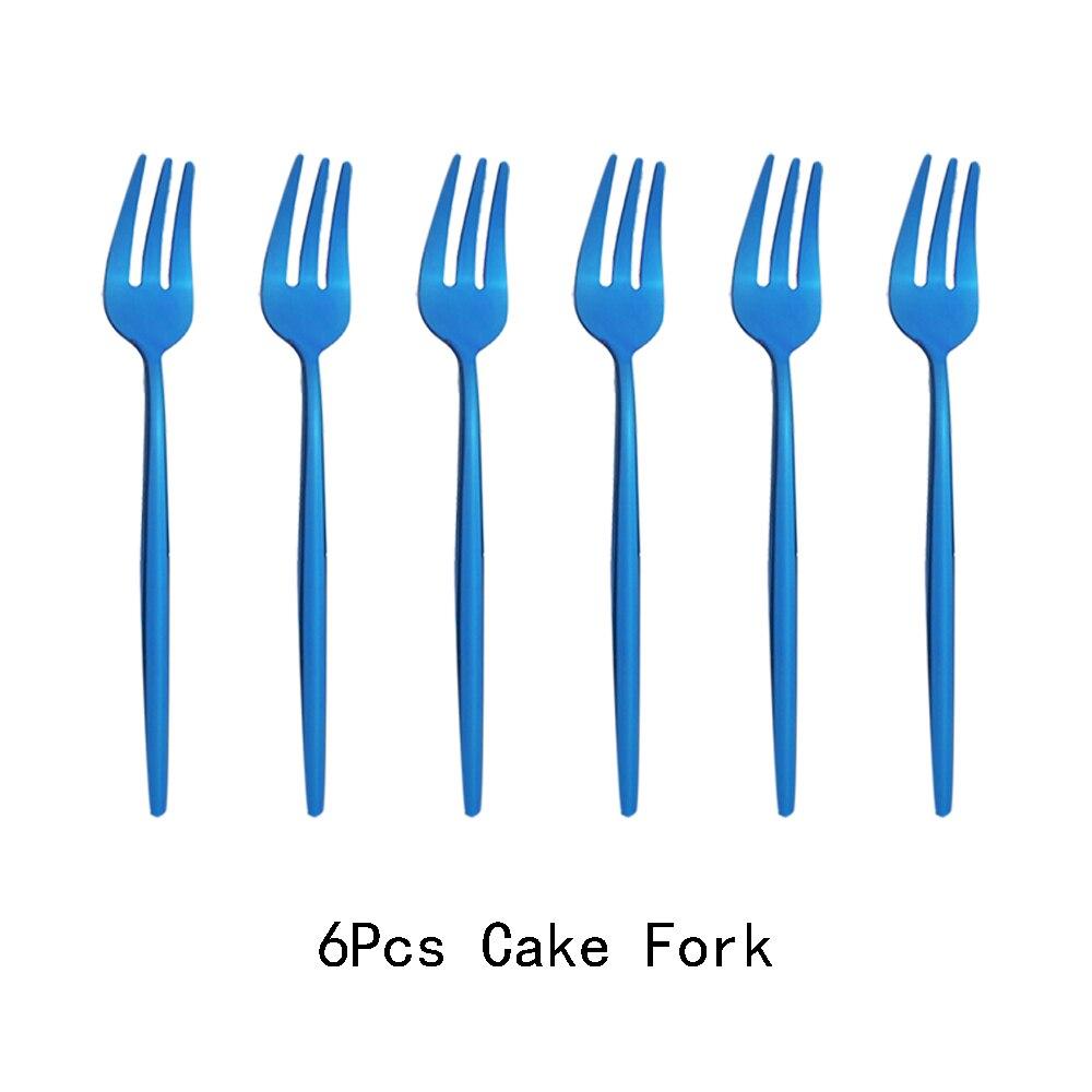 6Pcs/Set Gold Fork Set Tea Cake Snack Fork Dinnerware Cutlery Mirror Polished Stainless Steel Tableware Dessert Fruit Fork Silverware Set