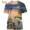 Summer Men's Short Sleeve 3D Printed Fish Hunting Pattern Design T-shirt Special T-shirt