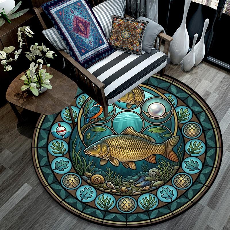 Festival Symbols Round Area Rug Under Office Chairs Bedroom Living Room Home Decor