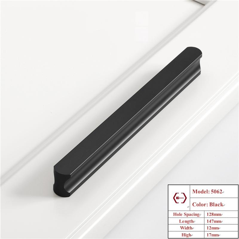 Hidden Furniture Handle Gold Black Gray Kitchen Cabinet Knob Wardrobe Drawer Pull Kitchen Extended Door Handle Accessories Knobs