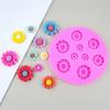 Easy to Clean Pink Flower Fondant Molds Flower Shape DIY Chocolate Decoration Moulds Silicone Decorating Silicone Mould Clay