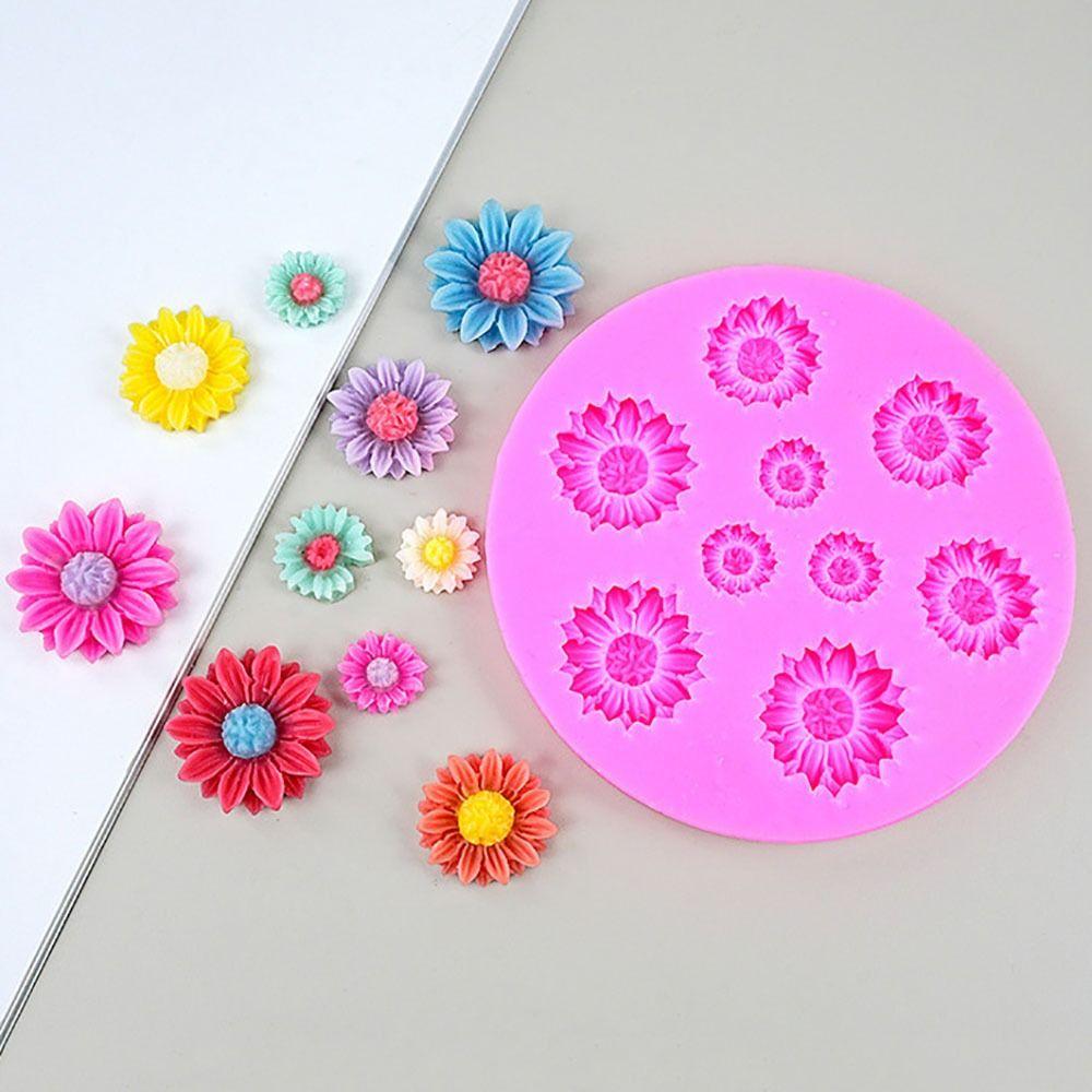 Easy to Clean Pink Flower Fondant Molds Flower Shape DIY Chocolate Decoration Moulds Silicone Decorating Silicone Mould Clay