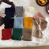 Korean version of versatile knitted wool small scarf women's autumn and winter neck protection lazy perforated plaid warm scarf Arctic velvet