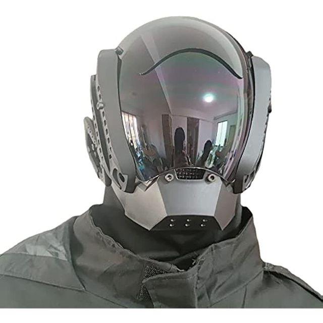 Casco Cyberpunk Cosplay Rastrellature Maschera Cool Con Luce Led Maschera Shinobi Samurai Treccine Regalo di Natale Compleanno Rastrellature Ali