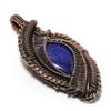 Lapis Lazuli Pendant Handmade Gemstone Jewelry, 999 Copper Wire Wrapped Pendant ,Unique Design Jewelry Pendant