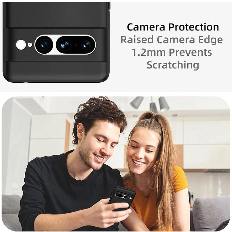 Ultracienkie Luksusowe Matowe Silikonowe Miękkie Etui Dla Google Pixel 9 XL 8 8A 7 6 6A Pro Solidne Czarne Matowe Gumowe Etui TPU Tylna Pokrywa