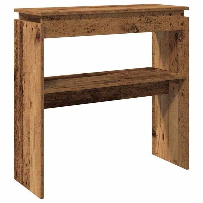 VidaXL Table console vieux bois 80 x 30 x 80 cm bois d'ingénierie, bout de canapé, table de couloir, support de couloir, 856624