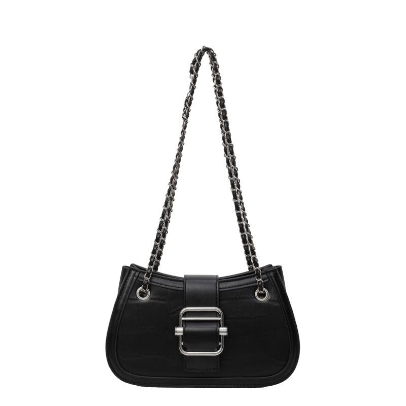 Fashion Chain Underarm Bag Women's Handbags  New Retro Contrast Color Spliced Single Shoulder Bags Crossbody Small Bag