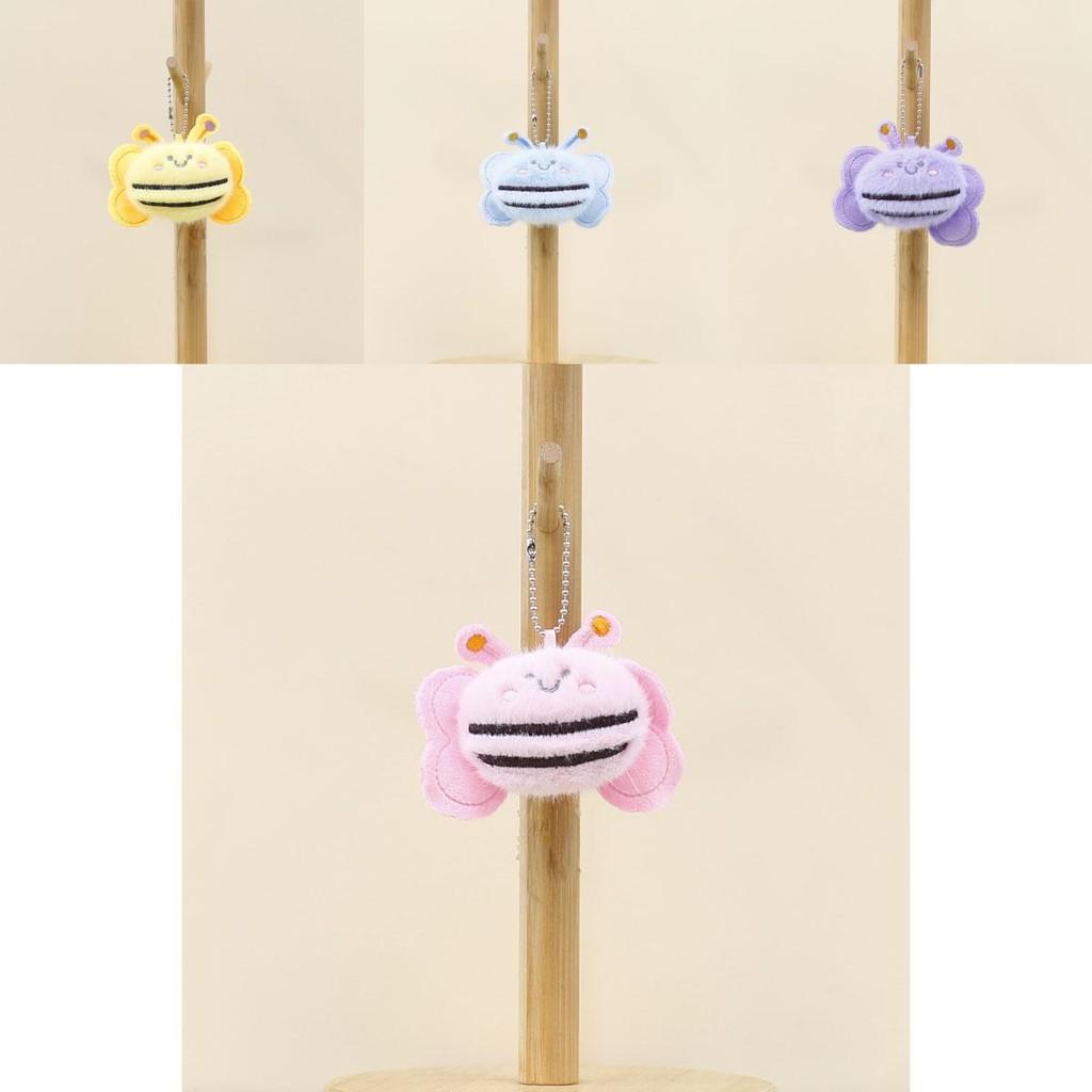 Entzückender Plüsch-Bienen-Schlüsselanhänger Bunter Cartoon-Stil Plüschtierpuppe Für Rucksack-Accessoires