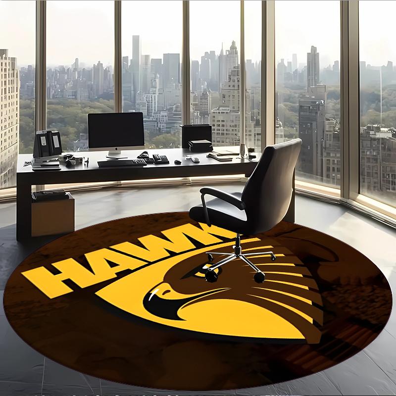 Hawthorn Hawks (1) Runder Büroteppich Dekorativer Bodenteppich für Büro Schlafzimmer Wohnzimmer und Wohnbereich