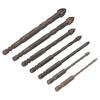 Drill Bit Set Unique Cross Design Cemented Carbide Hex Power Bits for Glass Ceramic Glass Tile Full
